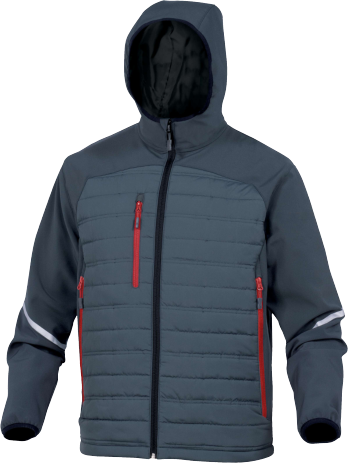 BLUZA Z DWÓCH MATERIAŁÓW: SOFTSHELL I PIKOWANY POLIESTER