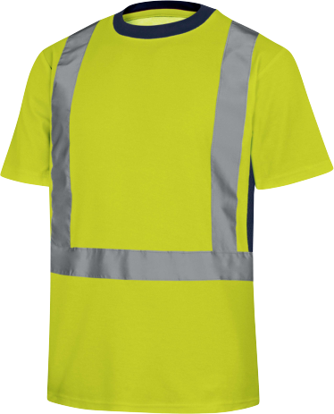 T-SHIRT OSTRZEGAWCZY Z BAWEŁNY I POLIESTRU