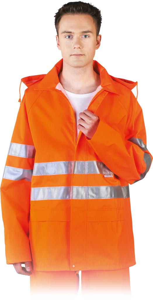 KURTKA OCHRONNA PRZECIWDESZCZOWA - POMARAŃCZOWY 2XL