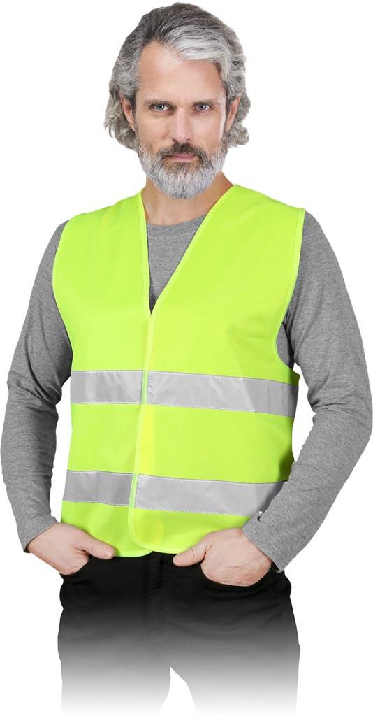KAMIZELKA OSTRZEGAWCZA - ŻÓŁTY XL