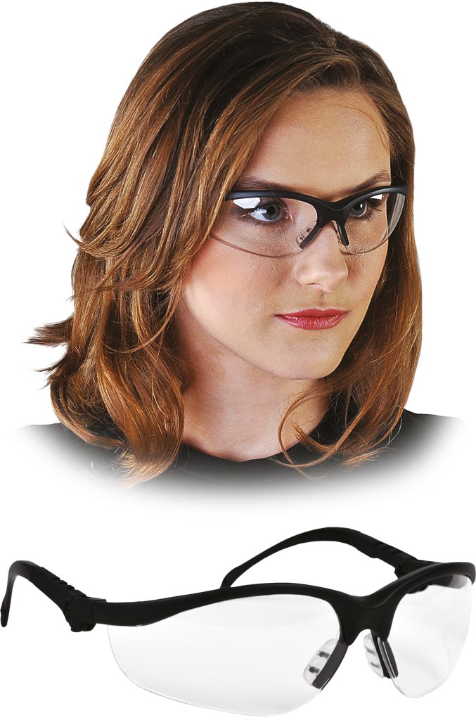 OKULARY OCHRONNE - TRANSPARENTNO-CZARNY, POWIĘKSZENIE +2.0D