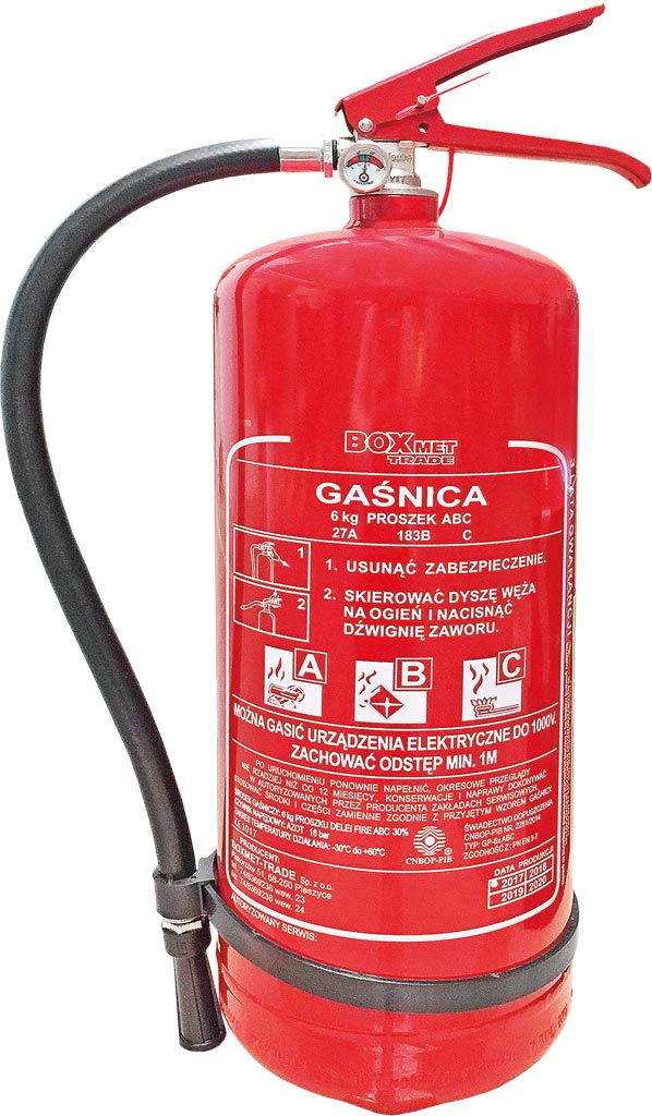 GAŚNICA PROSZKOWA 6 KG - CZERWONY 6 kg