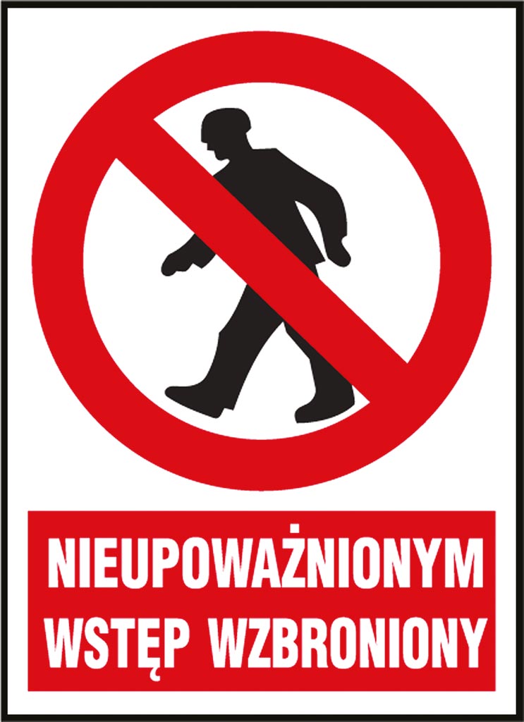 ZNAK BEZPIECZEŃSTWA -  220x300 mm