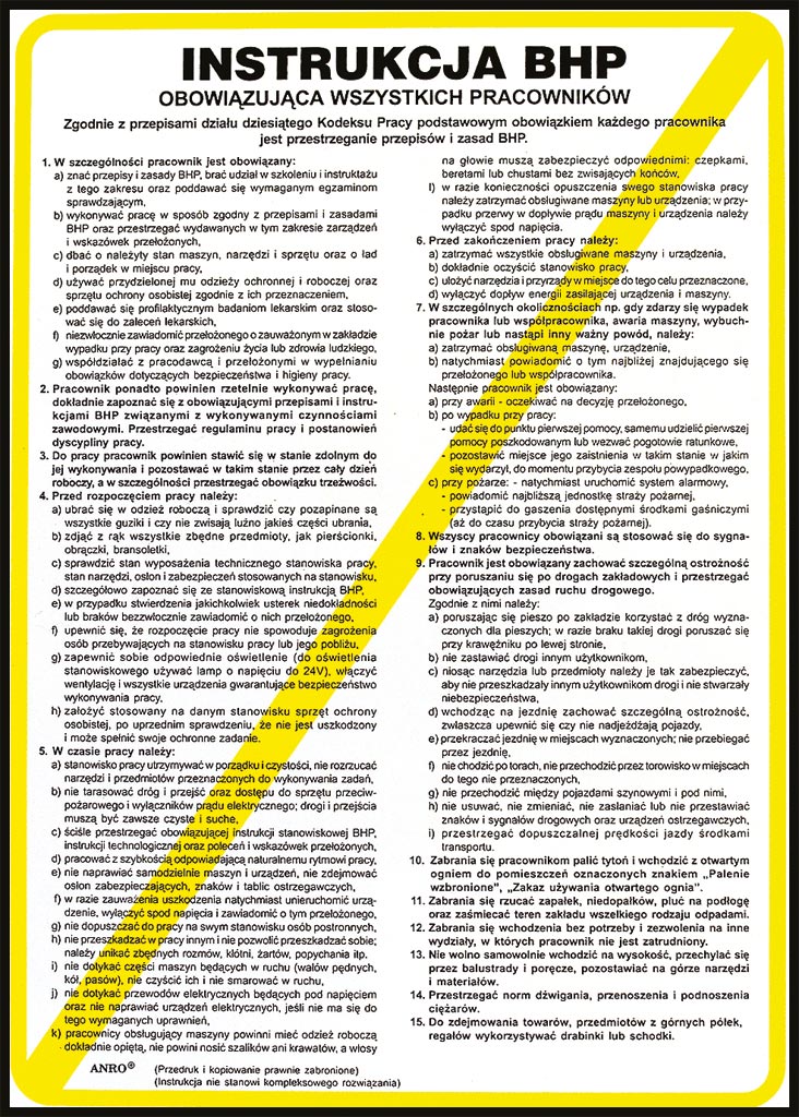 ZNAK BEZPIECZEŃSTWA -  250x350 mm