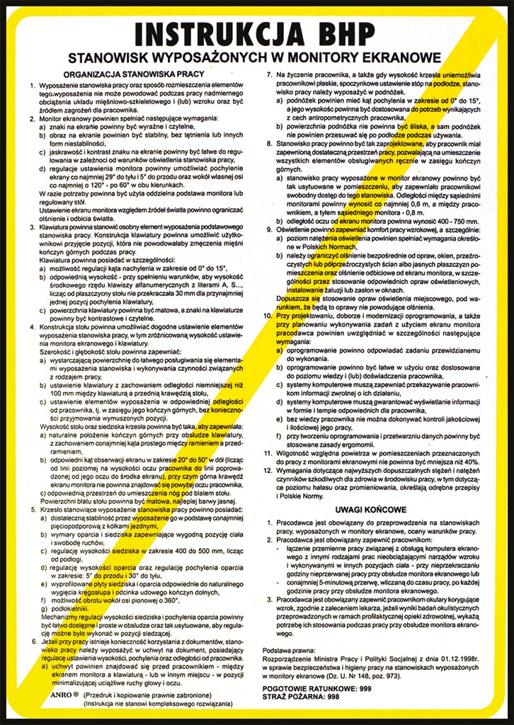 ZNAK BEZPIECZEŃSTWA -  250x350 mm