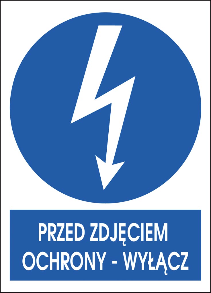 ZNAK BEZPIECZEŃSTWA -  74x105 mm