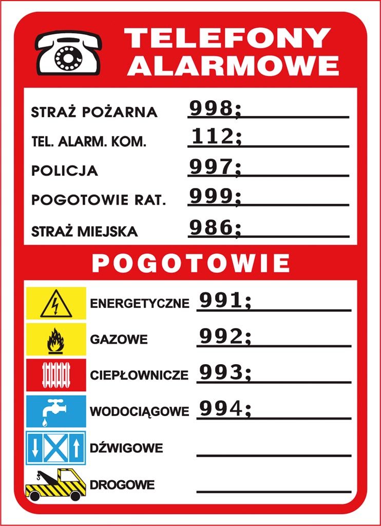 ZNAK BEZPIECZEŃSTWA -  210x150 mm