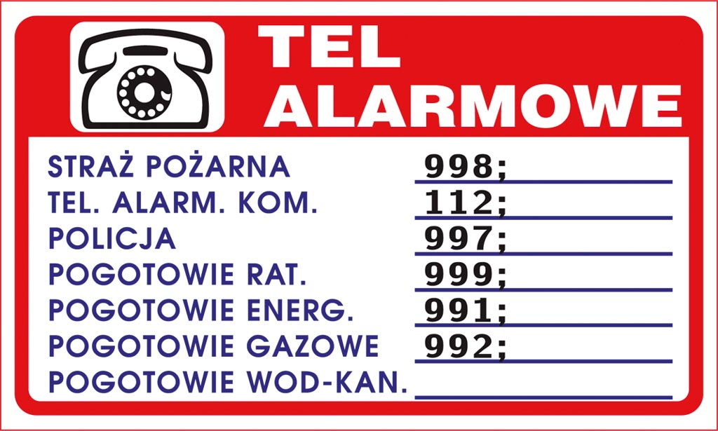 ZNAK BEZPIECZEŃSTWA - 150x250 mm