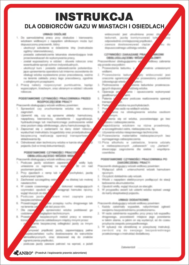 ZNAK BEZPIECZEŃSTWA -  170x250 mm