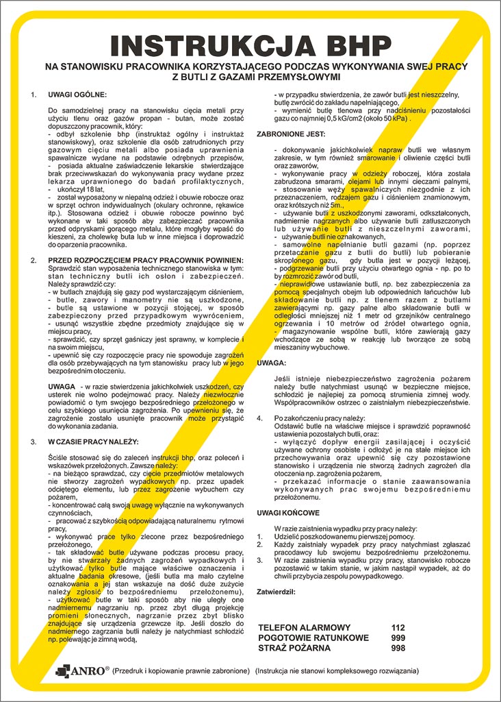 ZNAK BEZPIECZEŃSTWA -  250x350 mm