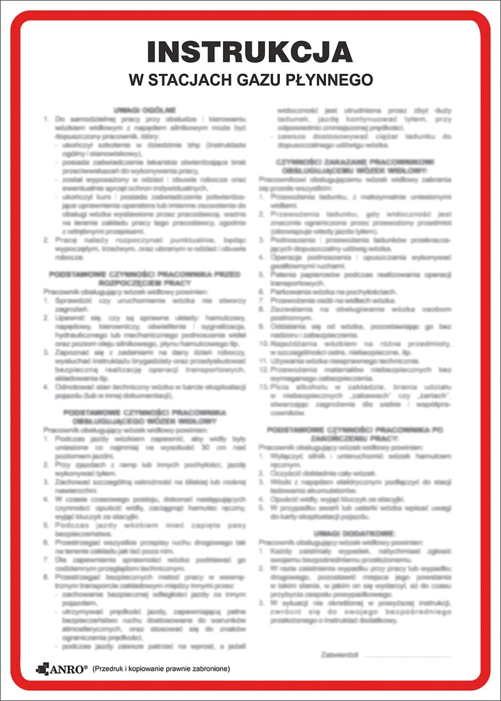 ZNAK BEZPIECZEŃSTWA -  250x350 mm