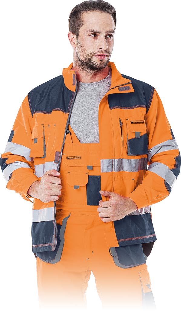 BLUZA OCHRONNA - POMARAŃCZOWO-GRANATOWO-SZARY  3XL