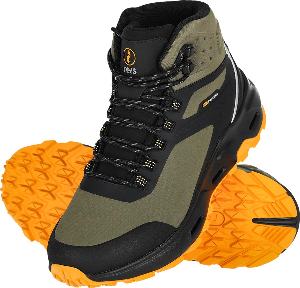 BUTY TYPU TRZEWIK - ZIELONO-CZARNO-ŻÓŁTY 43