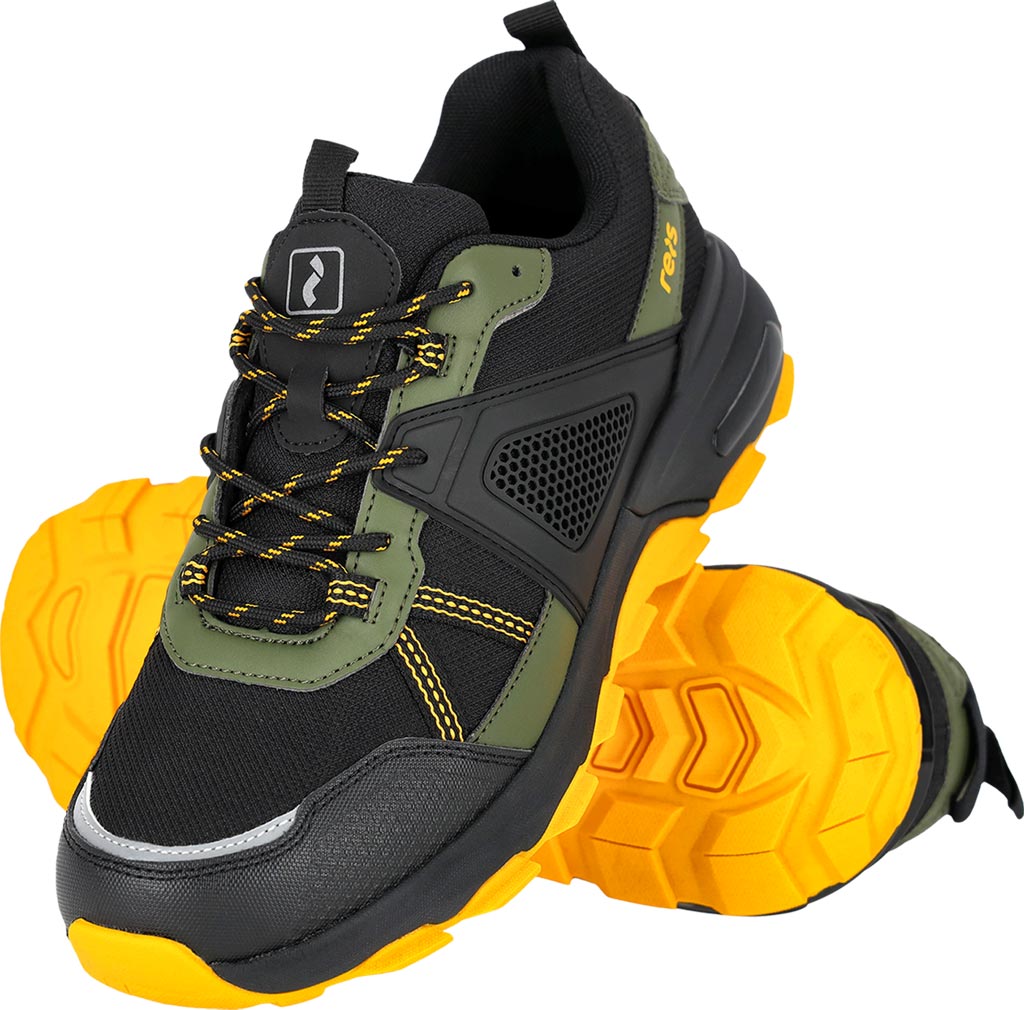 BUTY SPORTOWE - CZARNO-ZIELONO-ŻÓŁTY
 44