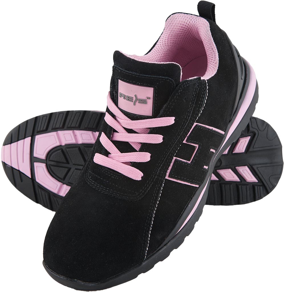 BUTY BEZPIECZNE - CZARNO-RÓŻOWY 38