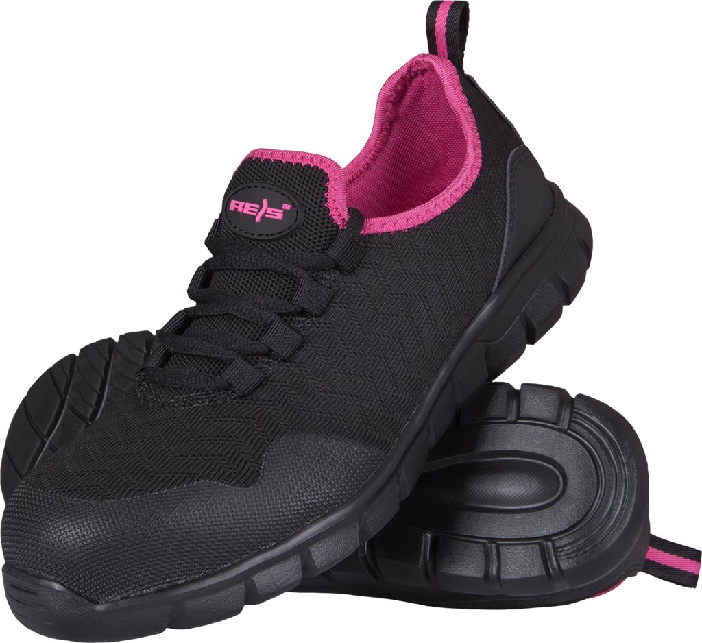 BUTY BEZPIECZNE - CZARNO-RÓŻOWY 41