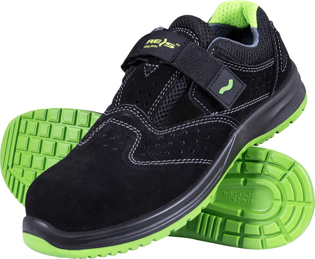 BUTY BEZPIECZNE - CZARNO-ZIELONY 37