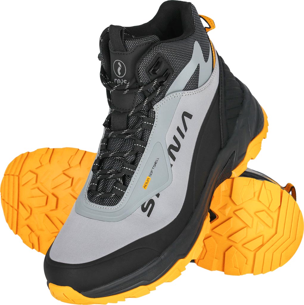 BUTY TYPU TRZEWIK - STALOWO-CZARNO-ŻÓŁTY 40