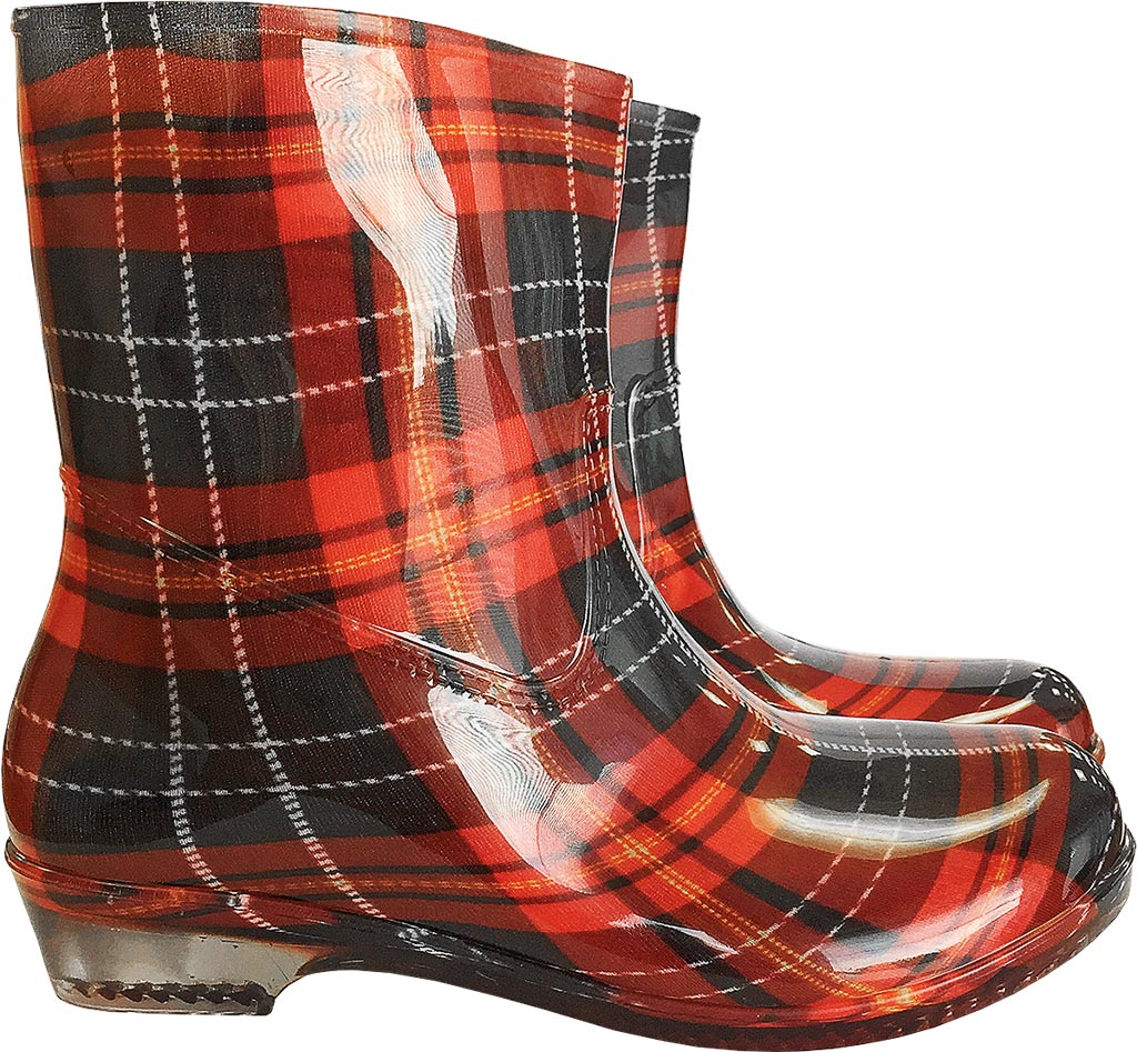 BUTY Z PCV - CZERWONO-CZARNY 38