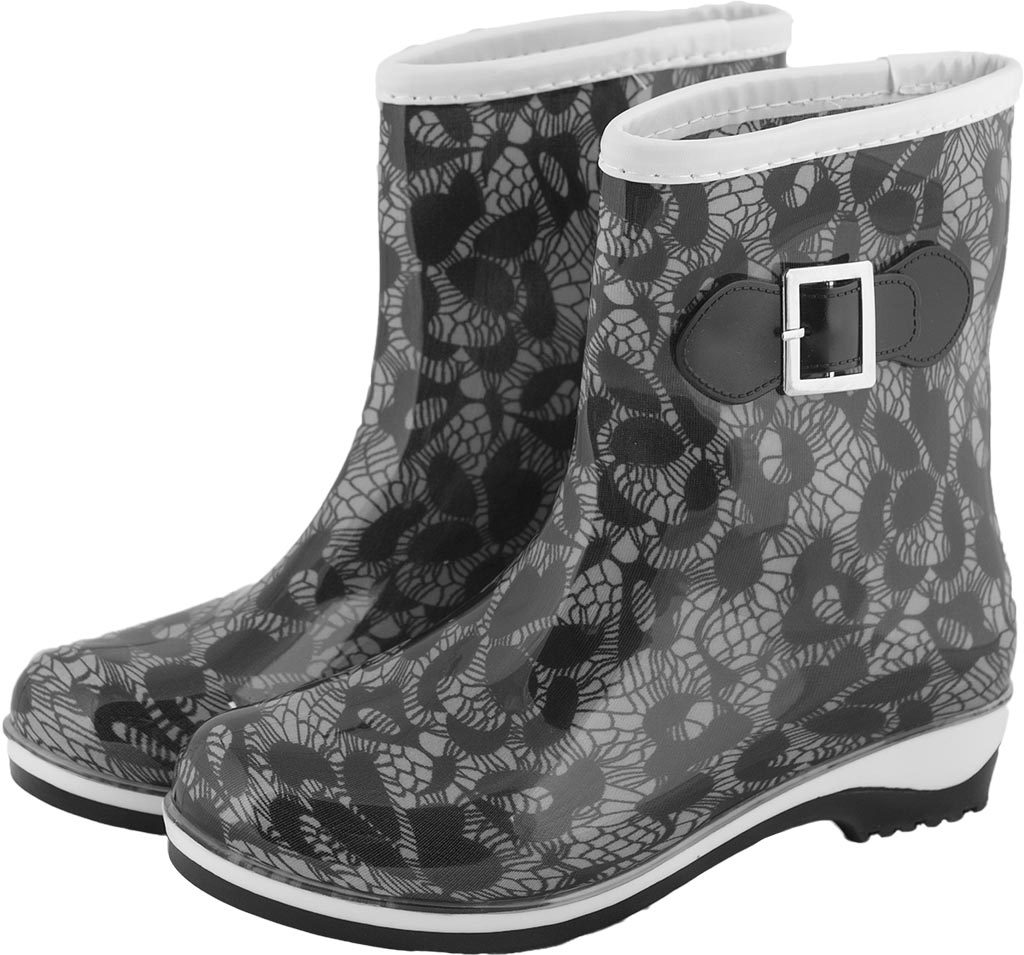 BUTY Z PCV - CZARNO-BIAŁY 41