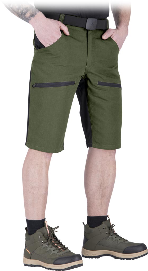 SPODNIE OCHRONNE DO PASA - KRÓTKIE - KHAKI-CZARNY S