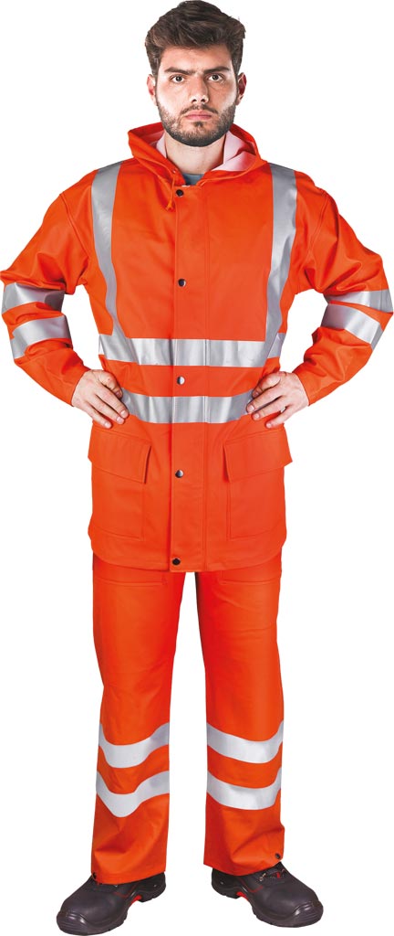 KOMPLET OCHRONNY PRZECIWDESZCZOWY - POMARAŃCZOWY 2XL