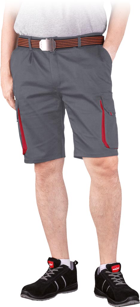 SPODNIE OCHRONNE DO PASA - KRÓTKIE - SZARO-CZERWONY 2XL