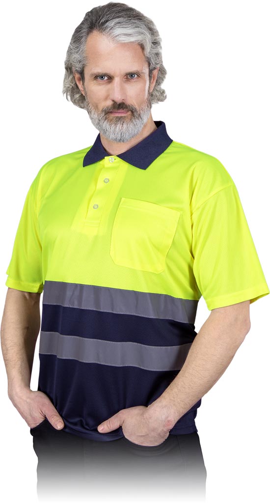 KOSZULKA POLO OCHRONNA - ŻÓŁTO-GRANATOWY M