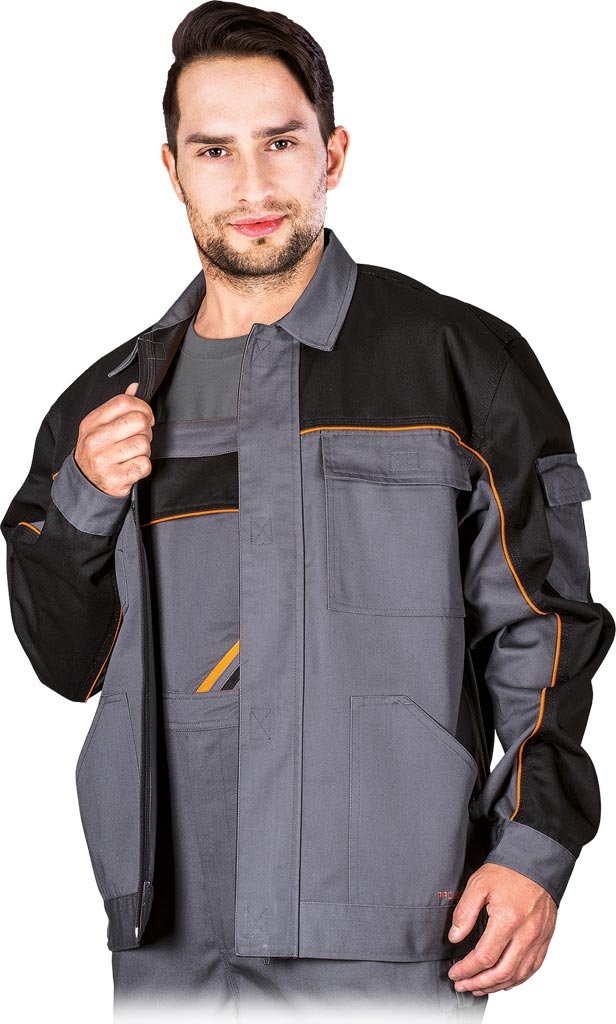 BLUZA OCHRONNA - STALOWO-CZARNO-POMARAŃCZOWY XL
