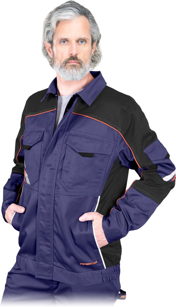 BLUZA OCHRONNA - NIEBIESKO-CZARNO-POMARAŃCZOWY L