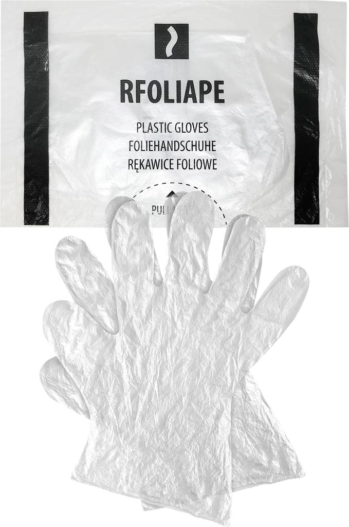 RĘKAWICE FOLIOWE - TRANSPARENTNY L