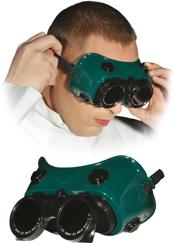 GOGLE OCHRONNE SPAWALNICZE - ZIELONO-CZARNY uni