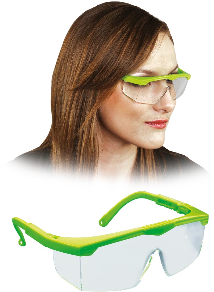 OKULARY OCHRONNE - TRANSPARENTNO-SELEDYNOWY S