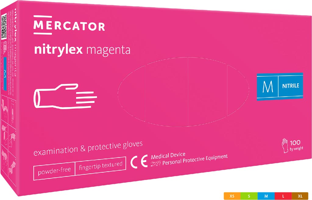 RĘKAWICE NITRYLOWE 8% VAT - RÓŻOWY S