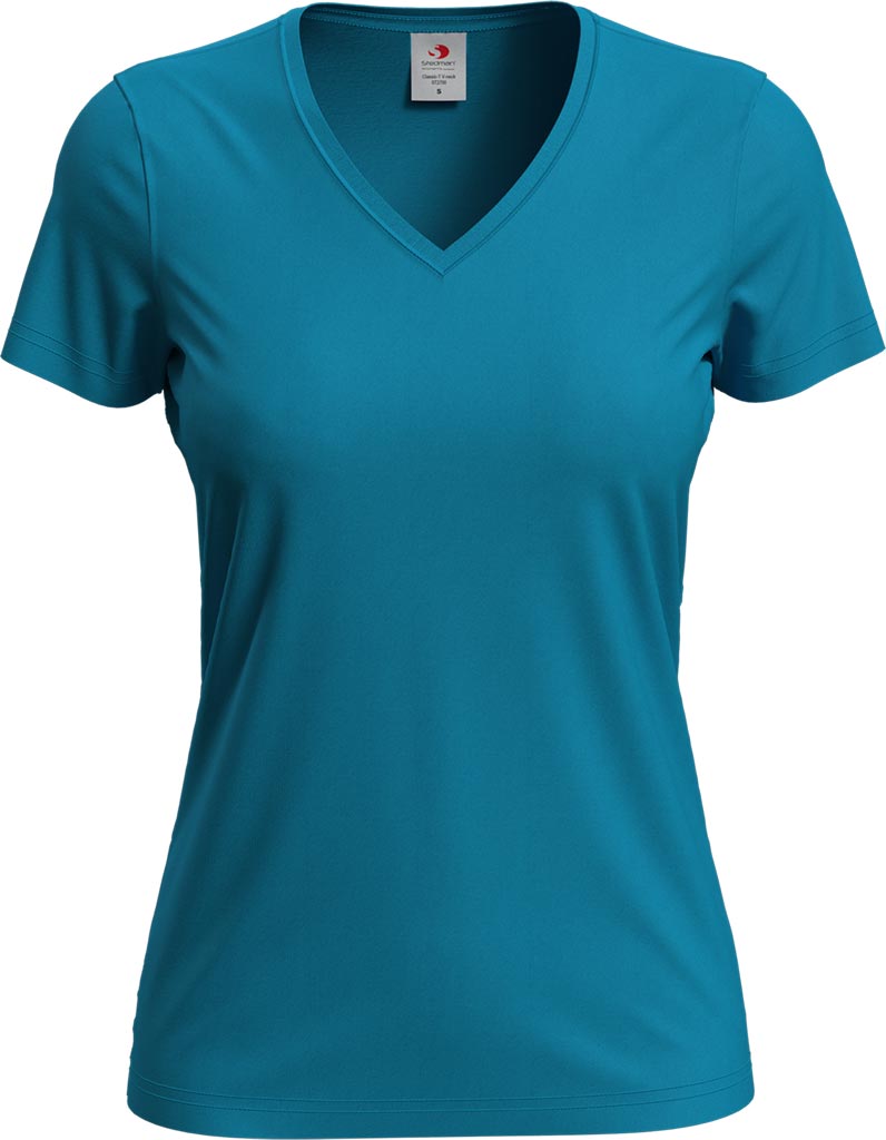 T-SHIRT DAMSKI - NIEBIESKI OCEANICZNY L