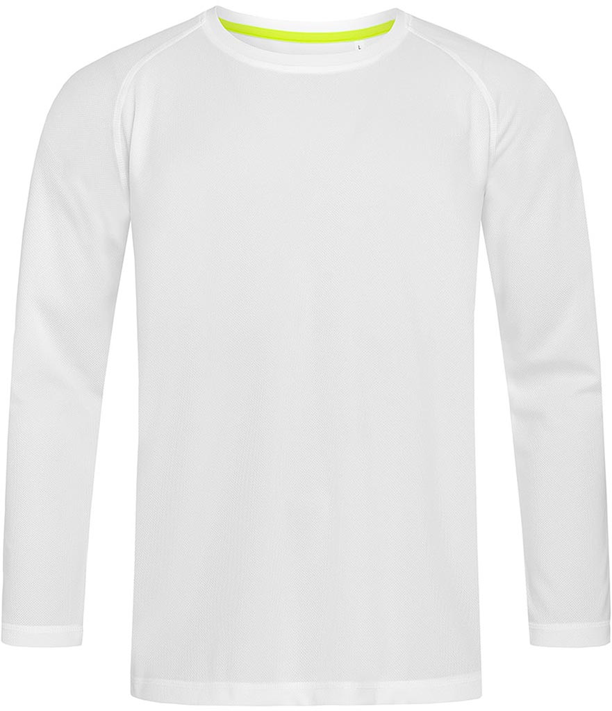 T-SHIRT MĘSKI Z DŁUGIM RĘKAWEM - BIAŁY S