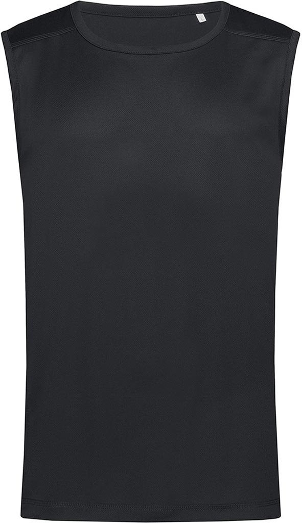 T-SHIRT MĘSKI BEZ RĘKAWÓW - CZARNY 2XL