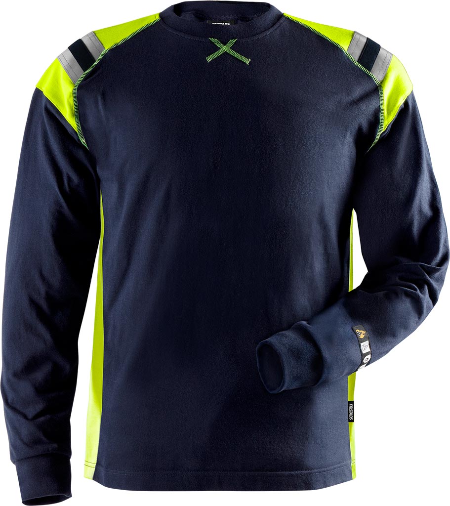 KOSZULKA OCHRONNA Z DŁUGIM RĘKAWEM - GRANATOWO-ŻÓŁTY 2XL