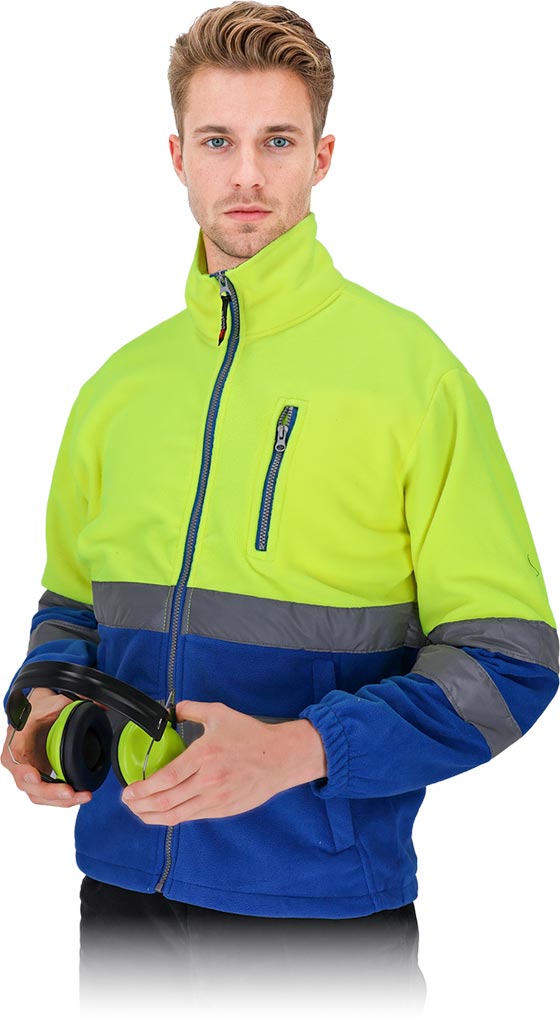 BLUZA OCHRONNA Z POLARU  - ŻÓŁTO-NIEBIESKI XL