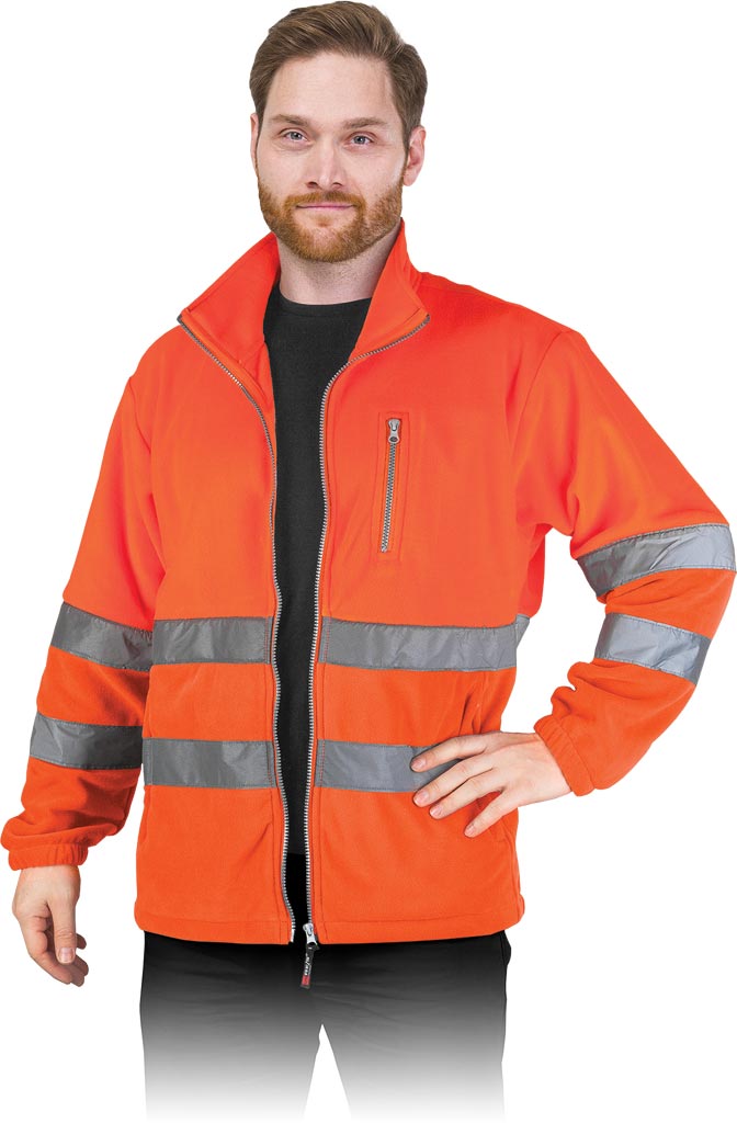 BLUZA OCHRONNA Z POLARU  - POMARAŃCZOWY 2XL