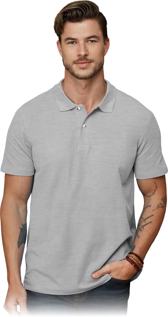 POLO MĘSKIE - SZARY HEATHER XL
